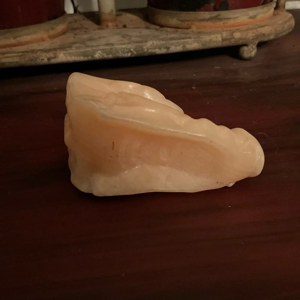 Carved Peach Agate Dragon Head Sculpture Gemstone Crystal